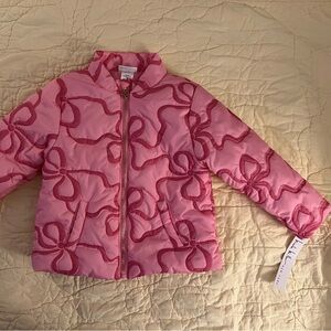 Toddler Girls 3T Winter Puffer Jacket Nicole Miller Pink Bows NWT
